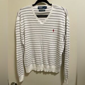 Polo Ralph Lauren Striped V-Neck Sweater – M